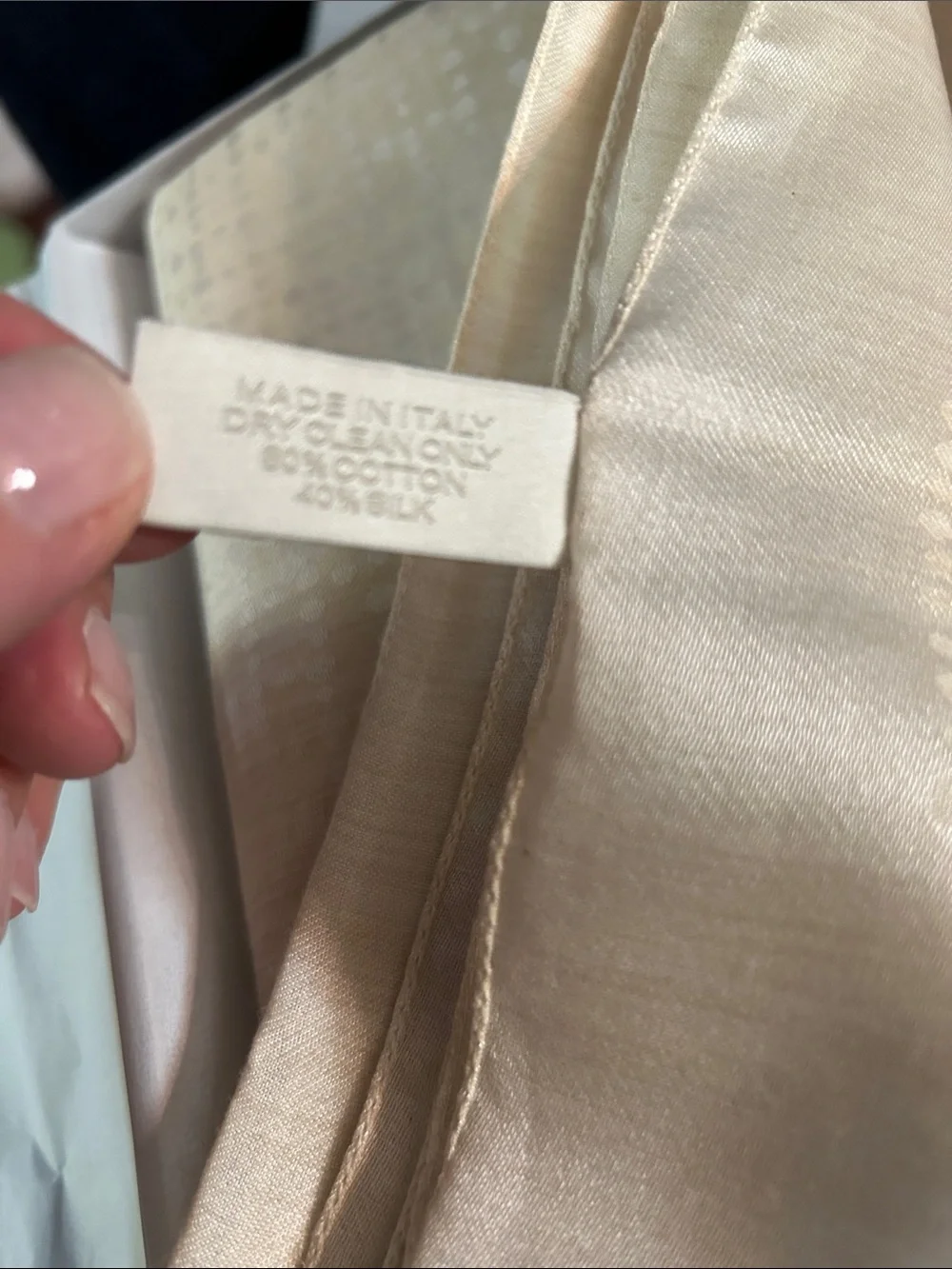 Blancpain 60% Cotton 40% Silk Scarf Made in Italy Cream Colored New in Box NWT